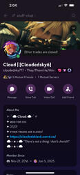 A screenshot of my fellow moderator Cloud's profile, uncropped and untampered with.
