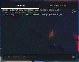 A screenshot of the full Roblox chat box.